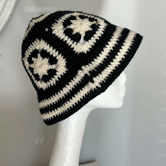 Zara | Accessories | Zara Crochet Granny Square Black White 